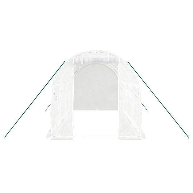 The Living Store Broeikas - PE en gegalvaniseerd staal - 4 x 2 x 2 m - wit - 140 g/m² - The Living Store