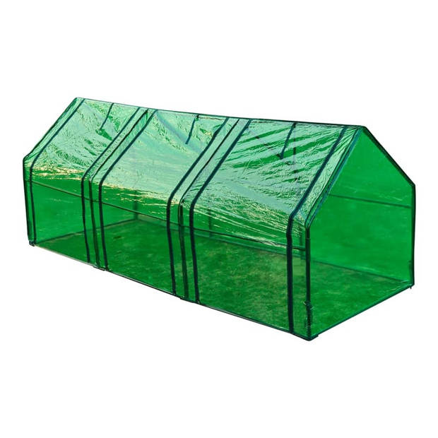 The Living Store Tuinkas 240x90x90 cm - Groen - PVC - Gepoedercoat stalen frame