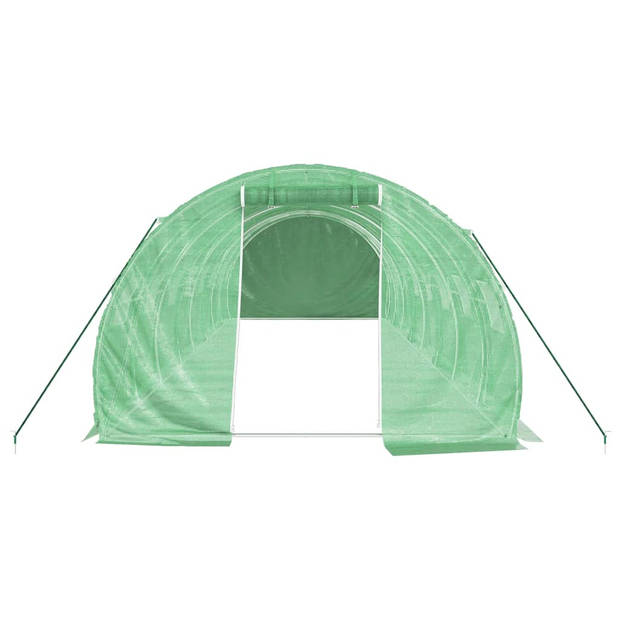 The Living Store Broeikas - PE en Gegalvaniseerd Staal - 8 x 3 x 2 m - Groen