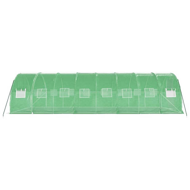 The Living Store Broeikas - PE en Gegalvaniseerd Staal - 8 x 3 x 2 m - Groen