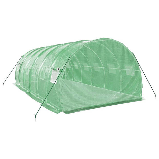 vidaXL Tuinkas met stalen frame 18 m² 6x3x2 m groen