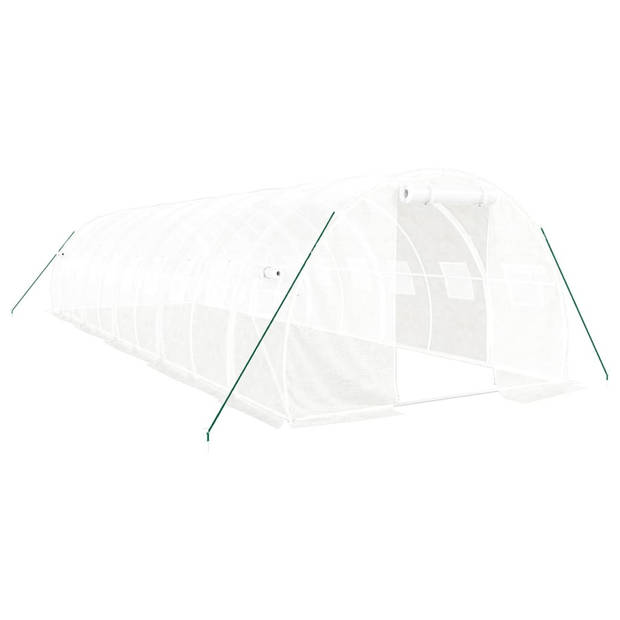 The Living Store Broeikas - 10x3x2m - PE - Gegalvaniseerd Staal - UV- Weerbestendig - Met 2 Ritsen