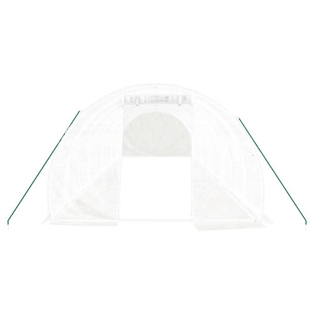 The Living Store Broeikas - 10x3x2m - PE - Gegalvaniseerd Staal - UV- Weerbestendig - Met 2 Ritsen