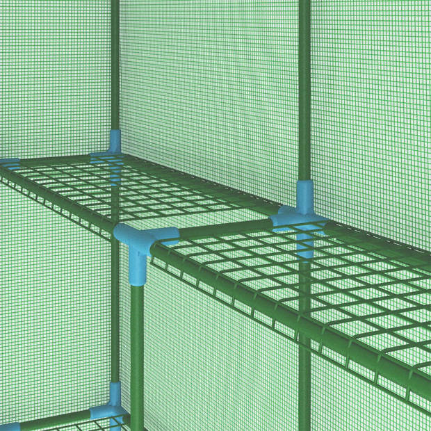 The Living Store Broeikas - 143 x 143 x 195 cm - Groen - PE-mesh stof 170 g/m² - Gepoedercoat staal