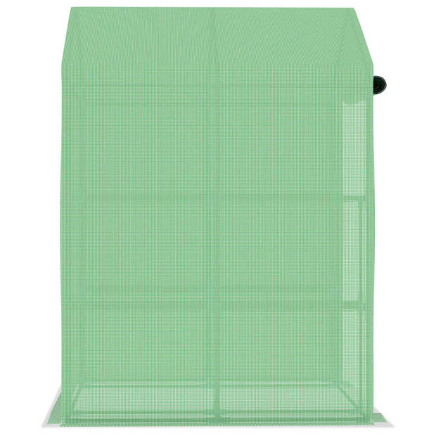 The Living Store Broeikas - 143 x 143 x 195 cm - Groen - PE-mesh stof 170 g/m² - Gepoedercoat staal