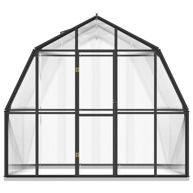 The Living Store Kweekkas - Aluminium - 282x118x243 cm - UV-bestendig polycarbonaat