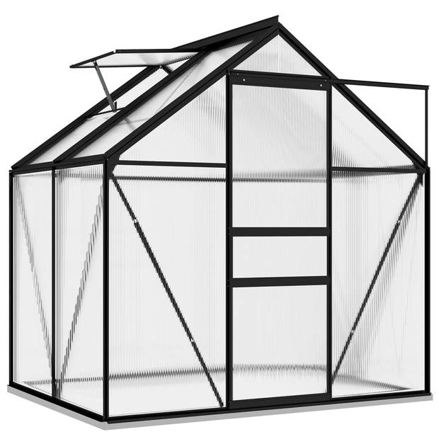 The Living Store Kweekkas - Hobbytuinieren - 190x130x132/202 cm - Aluminium en polycarbonaat