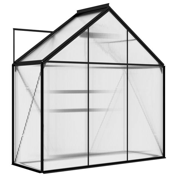 The Living Store Kweekkas - Aluminium - Polycarbonaat - 190 x 70 x 125/195 cm - 1.33 m² oppervlakte