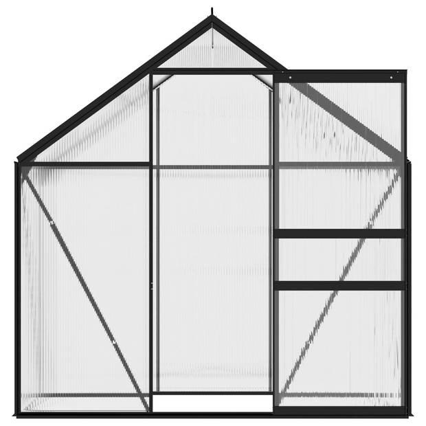 The Living Store Kweekkas - Aluminium - Polycarbonaat - 190 x 70 x 125/195 cm - 1.33 m² oppervlakte