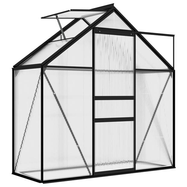 The Living Store Kweekkas - Aluminium - Polycarbonaat - 190 x 70 x 125/195 cm - 1.33 m² oppervlakte