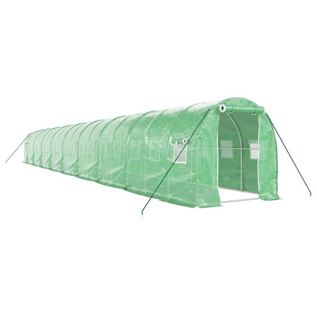 The Living Store Broeikas Serre - 18 x 2 x 2 m - Groen - PE - Staal