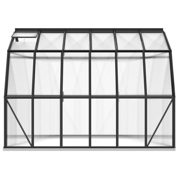 The Living Store Kweekkas Polycarbonaat - 282 x 338 x 243 cm - Antraciet