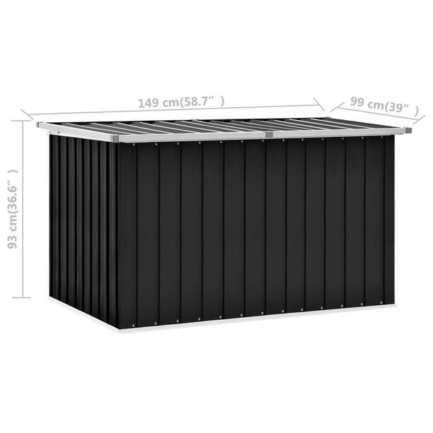 The Living Store Opbergbox Tuin- en Terrasopslag - 149 x 99 x 93 cm - Gegalvaniseerd Staal