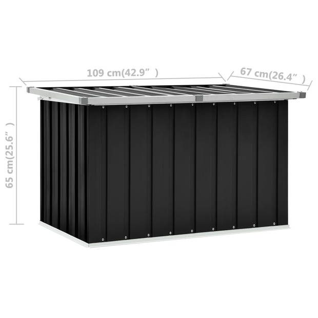 The Living Store Opbergbox Type - 109x67x65 cm - Antraciet gegalvaniseerd staal