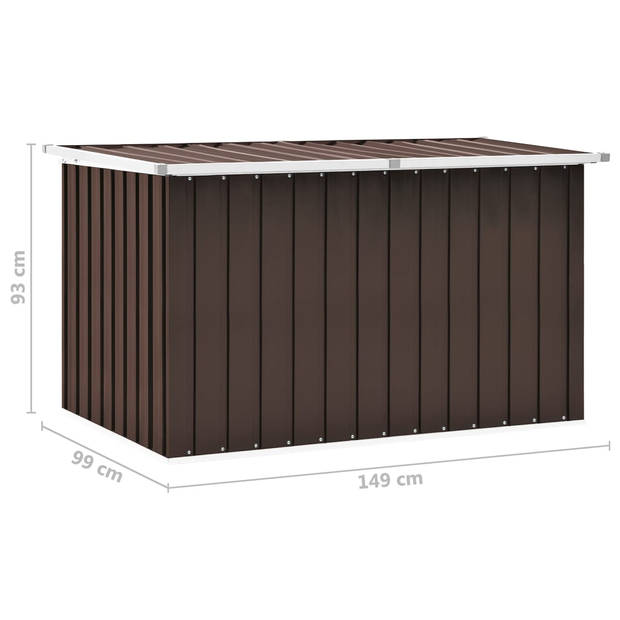 The Living Store Opbergbox Tuin - 149 x 99 x 93 cm - Gegalvaniseerd staal bruin