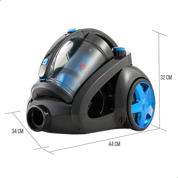 AG3100 Stofzuiger Zonder Zak - Stofzuigers - Vacuum Cleaner Zakloos - 900W - Sterke Zuigkracht - Blauw