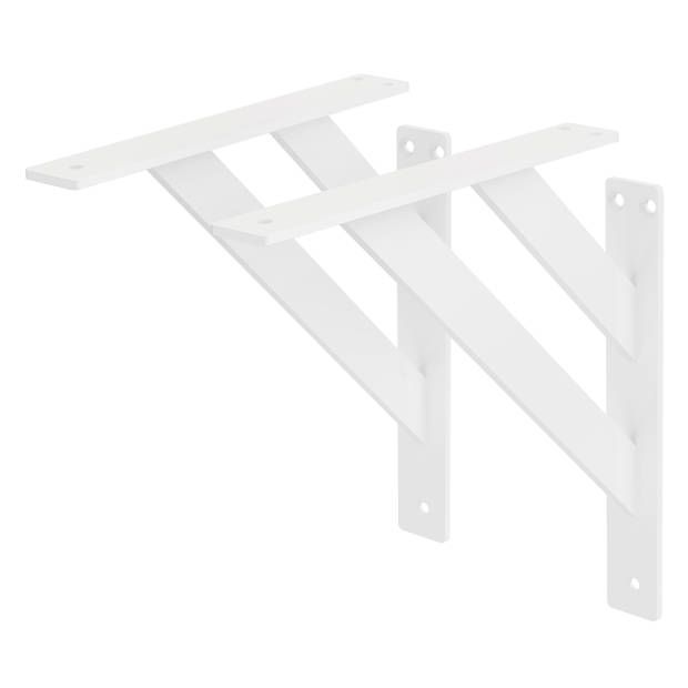 Plankdrager set van 2 240x240 mm wit aluminium ML design