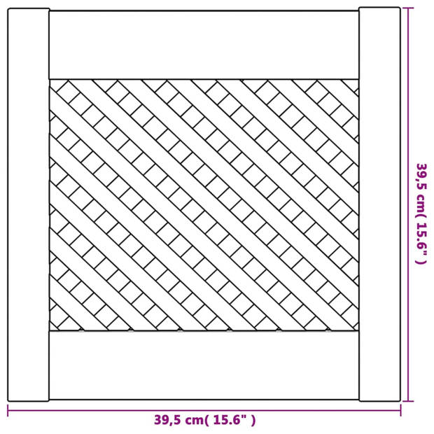 vidaXL Kastdeuren met latwerk 2 st 39,5x39,5 cm massief grenenhout