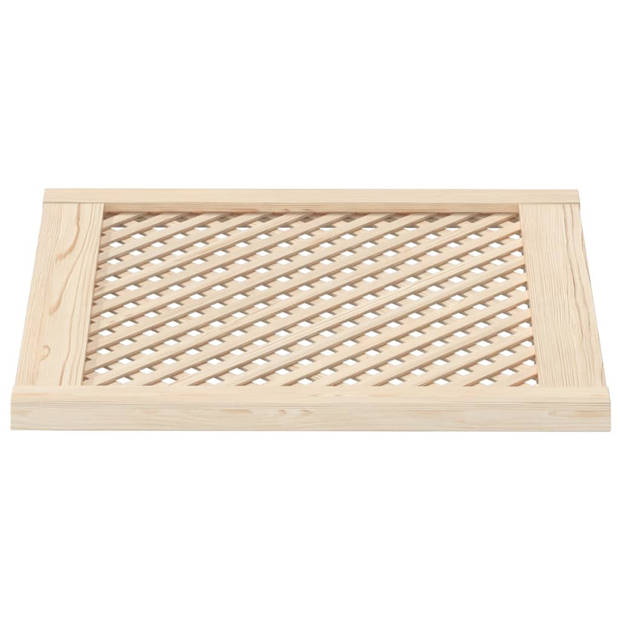 vidaXL Kastdeuren met latwerk 2 st 59,5x61,5 cm massief grenenhout