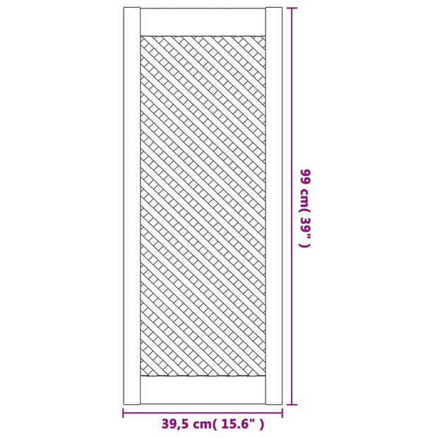 vidaXL Kastdeuren met latwerk 2 st 39,5x99 cm massief grenenhout