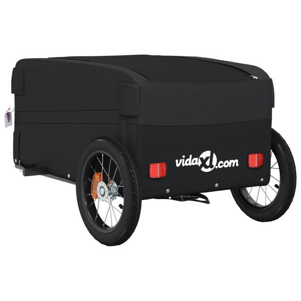 vidaXL Fietstrailer 30 kg ijzer zwart