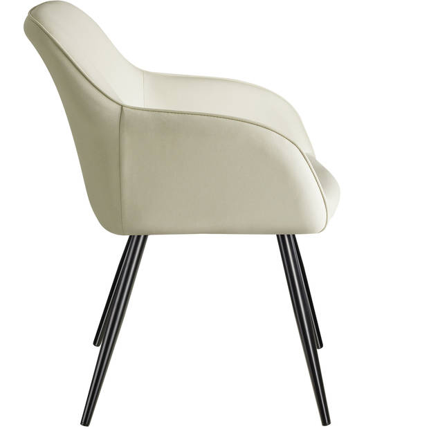 tectake - set van 4 Stoelen - Marilyn stof - creme /zwart