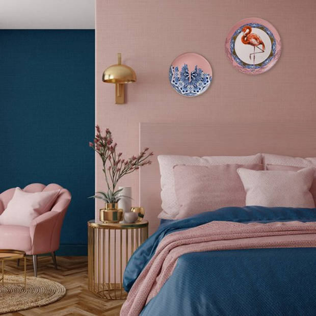 Wandbord Mandala Flamingo Heinen Delfts Blauw Souvenir