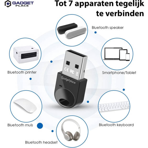 Bluetooth 5.1 Adapter voor PC - Bluetooth dongle - Bluetooth receiver - Windows 11/10/8.1/8/7/XP