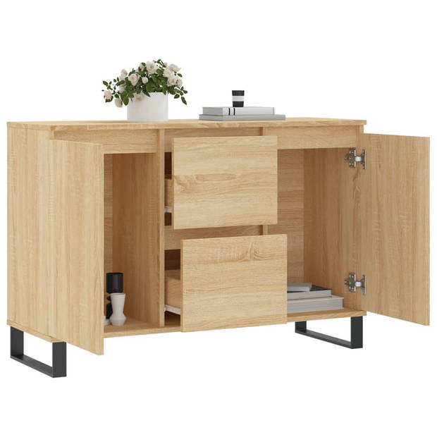 The Living Store Dressoir - Trendy - Buffetkast - 104 x 35 x 70 cm - Sonoma eiken