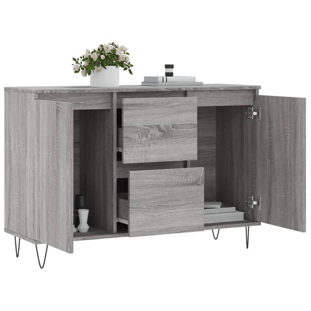 vidaXL Dressoir 104x35x70 cm bewerkt hout grijs sonoma eikenkleurig