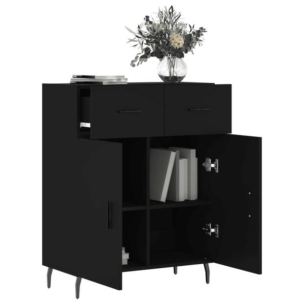 The Living Store Dressoir - Modern - Meubel - 69.5 x 34 x 90 cm - Zwart