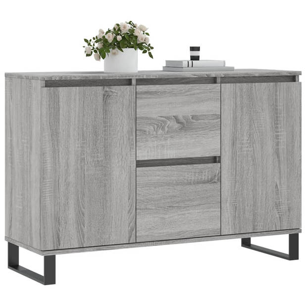 The Living Store Dressoir Meubel - 104x35x70 cm - Grijs Sonoma Eiken- Duurzaam bewerkt hout en ijzer