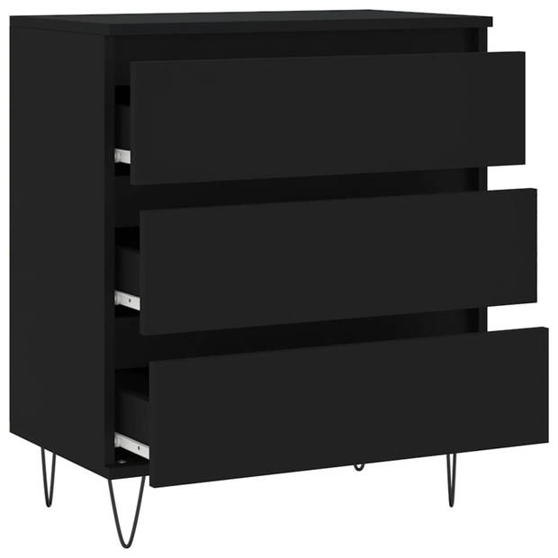 The Living Store Dressoir - Opslagkast - 60 x 35 x 70 cm - Zwart