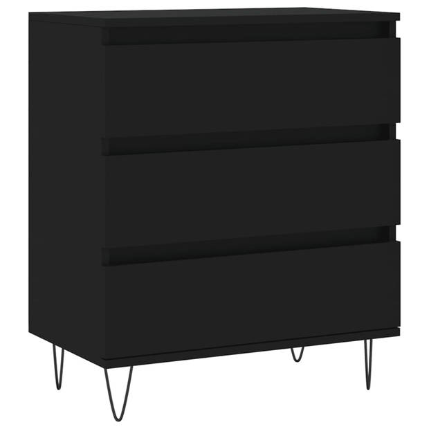 The Living Store Dressoir - Opslagkast - 60 x 35 x 70 cm - Zwart