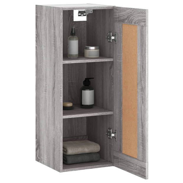 vidaXL Wandkast 34,5x34x90 cm bewerkt hout grijs sonoma eikenkleurig