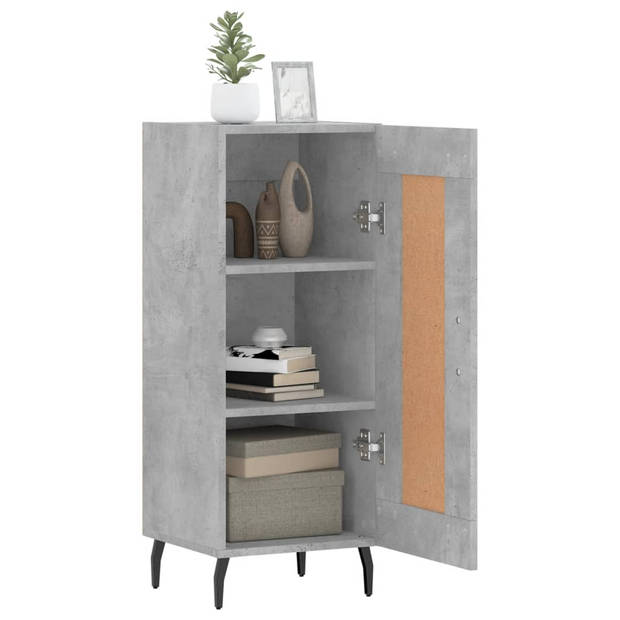 The Living Store Dressoir - Betongrijs - 34.5 x 34 x 90 cm - Metalen poten