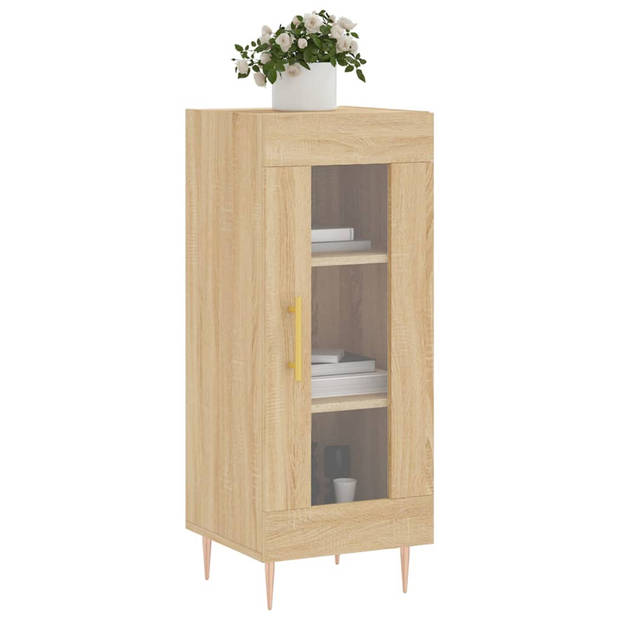 The Living Store Dressoir Sonoma Eiken - 34.5 x 34 x 90 cm - Duurzaam Hout - Glas