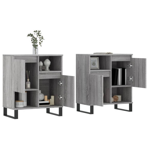 The Living Store Dressoir - Classic s - Meubelen - 120 x 35 x 70 cm - Grijs sonoma eiken