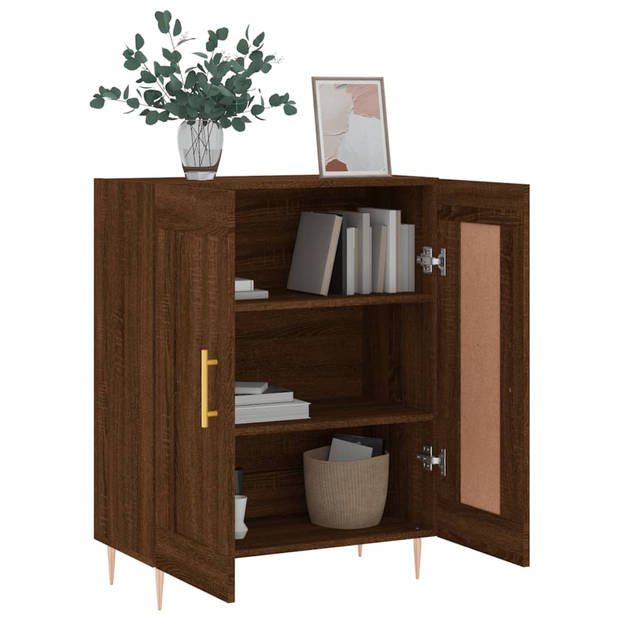 The Living Store Dressoir - naam - Houten meubel - 69.5 x 34 x 90 cm - Bruineiken