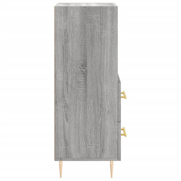 The Living Store Modern Dressoir - Grijs Sonoma Eiken - 34.5 x 34 x 90 cm - duurzaam hout/metaal