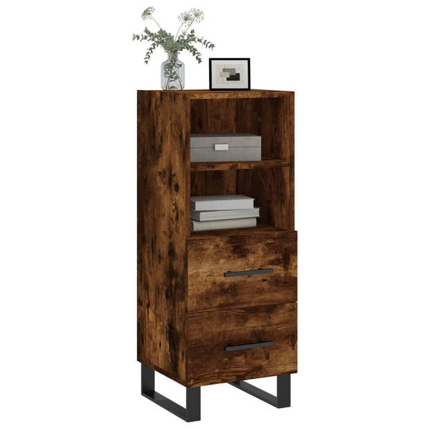 The Living Store Dressoir - 34.5 x 34 x 90 cm - Gerookt eiken