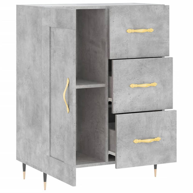 The Living Store Dressoir Betongrijs 69.5 x 34 x 90 cm - Tijdloos design