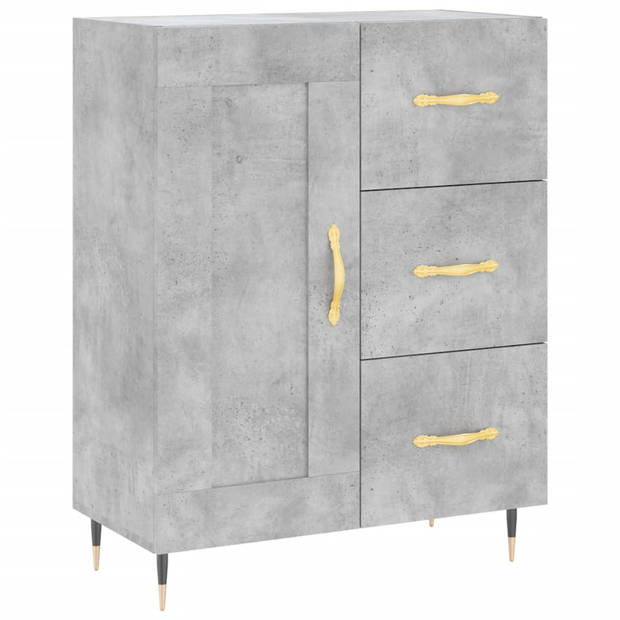 The Living Store Dressoir Betongrijs 69.5 x 34 x 90 cm - Tijdloos design