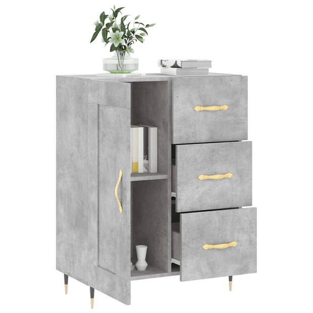 The Living Store Dressoir Betongrijs 69.5 x 34 x 90 cm - Tijdloos design