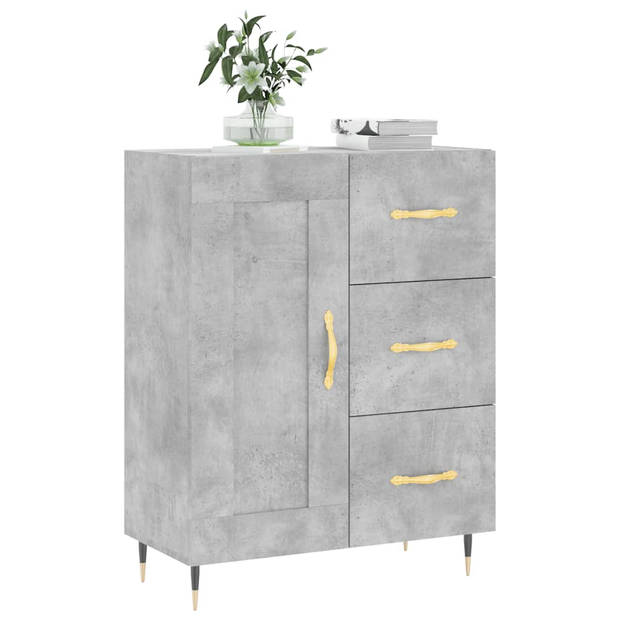 The Living Store Dressoir Betongrijs 69.5 x 34 x 90 cm - Tijdloos design