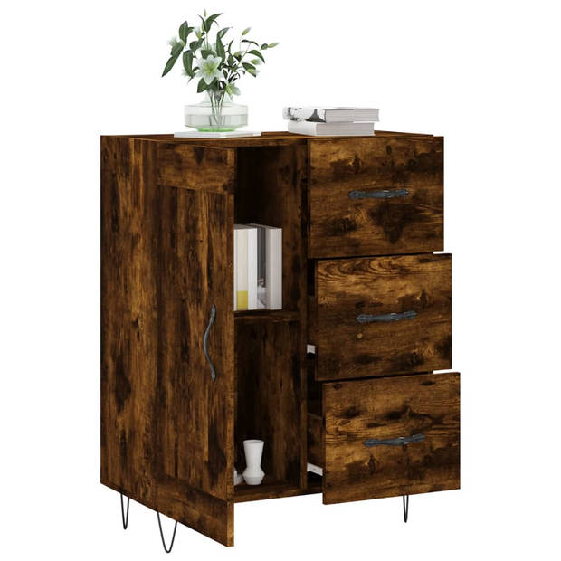 The Living Store Dressoir - Gerookt Eiken - 69.5 x 34 x 90 cm