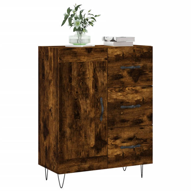 The Living Store Dressoir - Gerookt Eiken - 69.5 x 34 x 90 cm