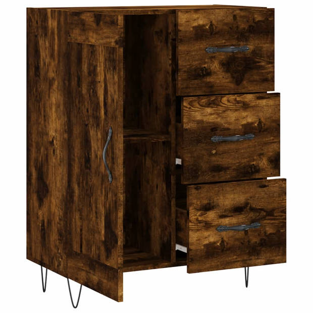 The Living Store Dressoir - Gerookt Eiken - 69.5 x 34 x 90 cm