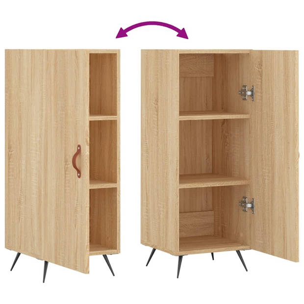 The Living Store-Dressoir-34-5x34x90-cm-bewerkt-hout-sonoma-eiken - Keukenkast