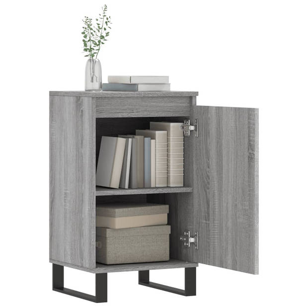 The Living Store Dressoir - Grey Sonoma Oak - 40 x 35 x 70 cm - Durable Wood - Metal